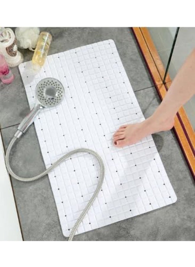 Premium Silicone Anti-Slip Bath Mat,  Non-Toxic, Quick-Drying, Suction Cups, Shower and Tub Safety (White) - Image 4